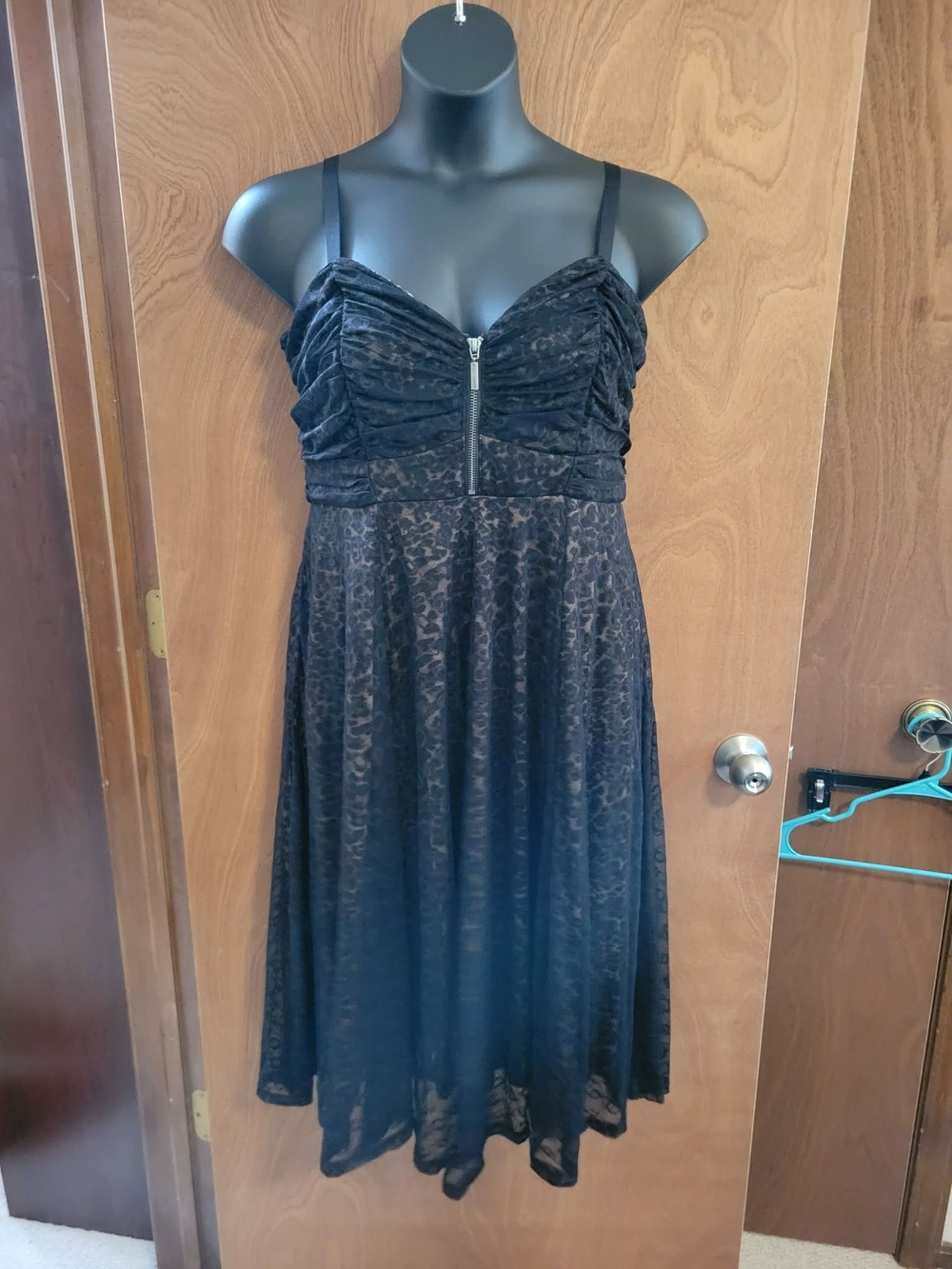 torrid Black Lace Midi Dress with Front Zip